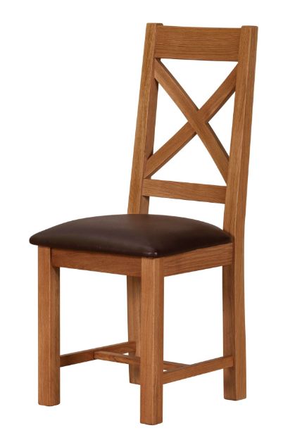 Picture of Paris Oak Cross back chair set up seat