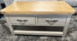 Picture of Stow Painted Coffee Table with 2 Drawers (Grey)